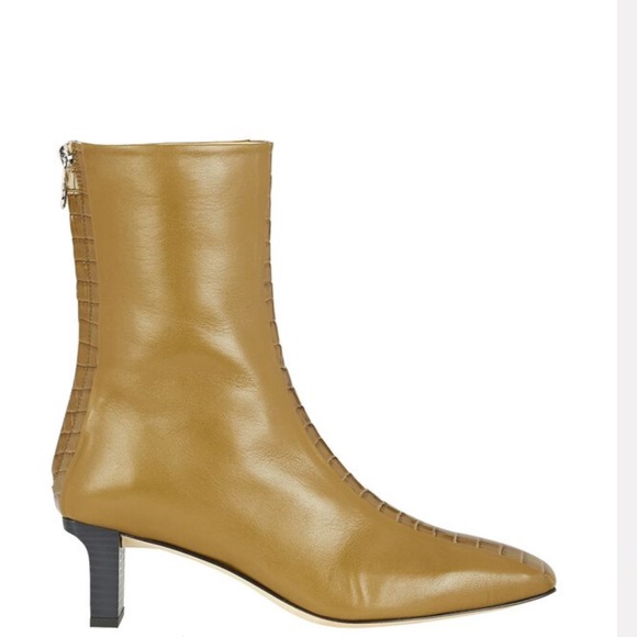 AEYDE  kitten heels Molly ankle boots with stripes of Croc- Embossed  NWOB - Picture 4 of 12